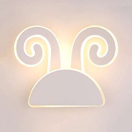 White Finish Rabbit Wall Light Animal Cute Acrylic LED Wall Sconce for Corridor Kid Bedroom White C Clearhalo 'Wall Lamps & Sconces' 'Wall Lights' Lighting' 73543