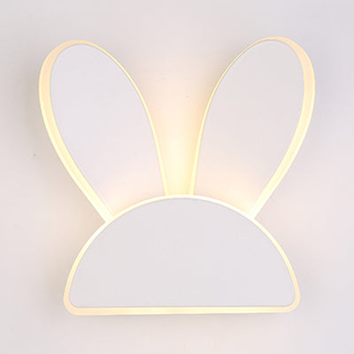 White Finish Rabbit Wall Light Animal Cute Acrylic LED Wall Sconce for Corridor Kid Bedroom White D Clearhalo 'Wall Lamps & Sconces' 'Wall Lights' Lighting' 73544