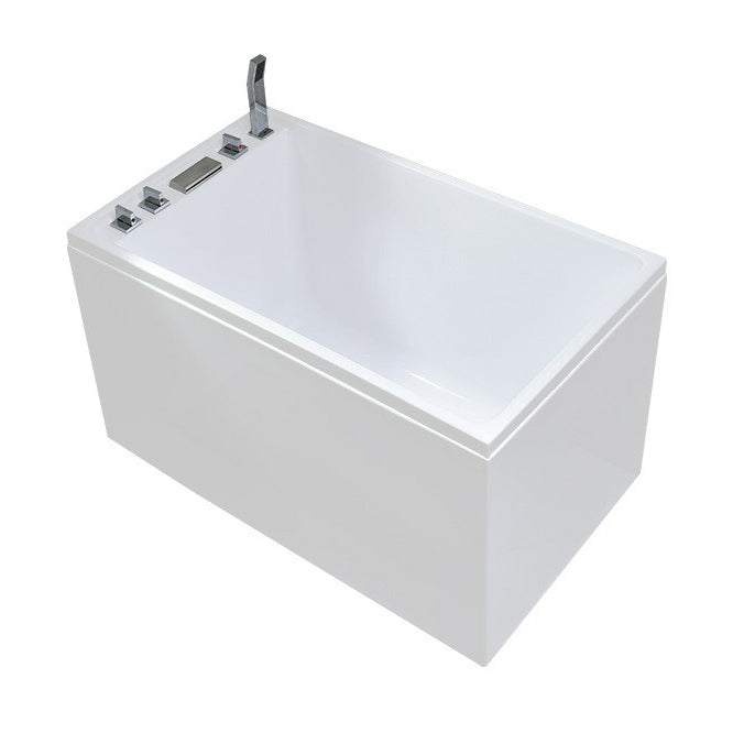 Modern Back to Wall Bathtub Rectangular Antique Finish Bathtub Clearhalo 'Bathroom Remodel & Bathroom Fixtures' 'Bathtubs' 'Home Improvement' 'home_improvement' 'home_improvement_bathtubs' 'Showers & Bathtubs' 7354442