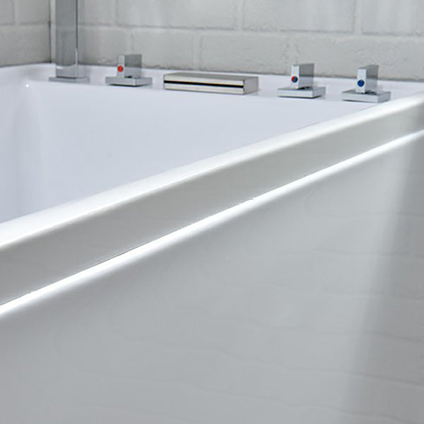 Modern Back to Wall Bathtub Rectangular Antique Finish Bathtub Clearhalo 'Bathroom Remodel & Bathroom Fixtures' 'Bathtubs' 'Home Improvement' 'home_improvement' 'home_improvement_bathtubs' 'Showers & Bathtubs' 7354446