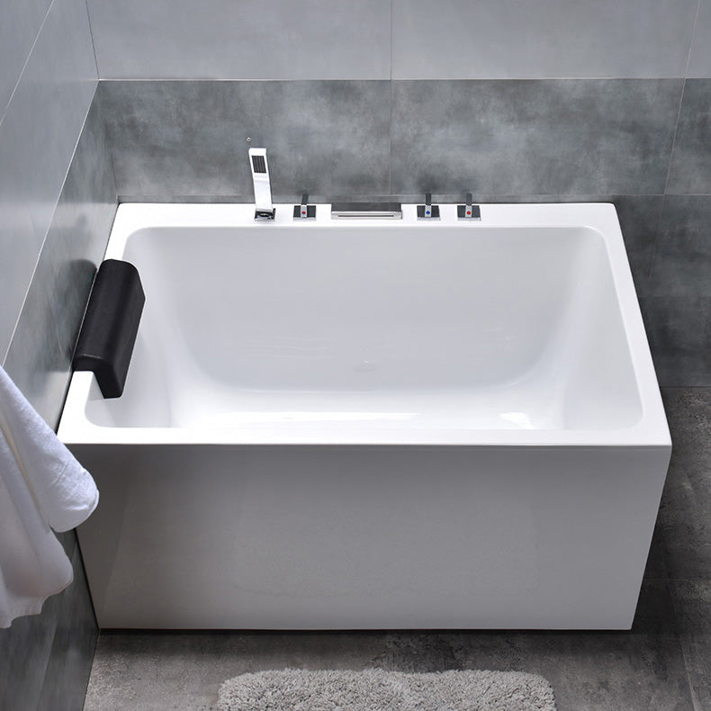 Modern Rectangular Bathtub Acrylic Center Soaking White Bath 35"L x 29"W x 23"H Tub with Silver 5-Piece Set Clearhalo 'Bathroom Remodel & Bathroom Fixtures' 'Bathtubs' 'Home Improvement' 'home_improvement' 'home_improvement_bathtubs' 'Showers & Bathtubs' 7354464