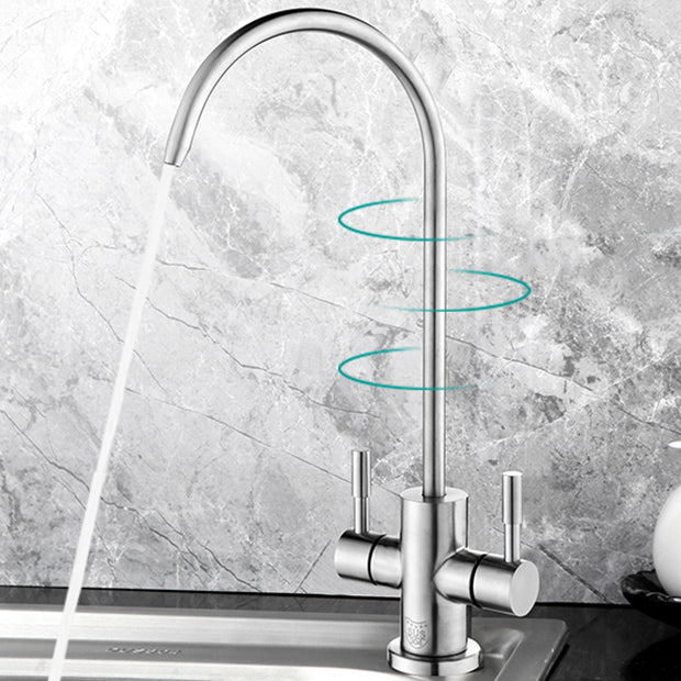 Modern Style Standard Kitchen Faucet Gooseneck 1-Hole Standard Kitchen Faucet Clearhalo 'Home Improvement' 'home_improvement' 'home_improvement_kitchen_faucets' 'Kitchen Faucets' 'Kitchen Remodel & Kitchen Fixtures' 'Kitchen Sinks & Faucet Components' 'kitchen_faucets' 7354820