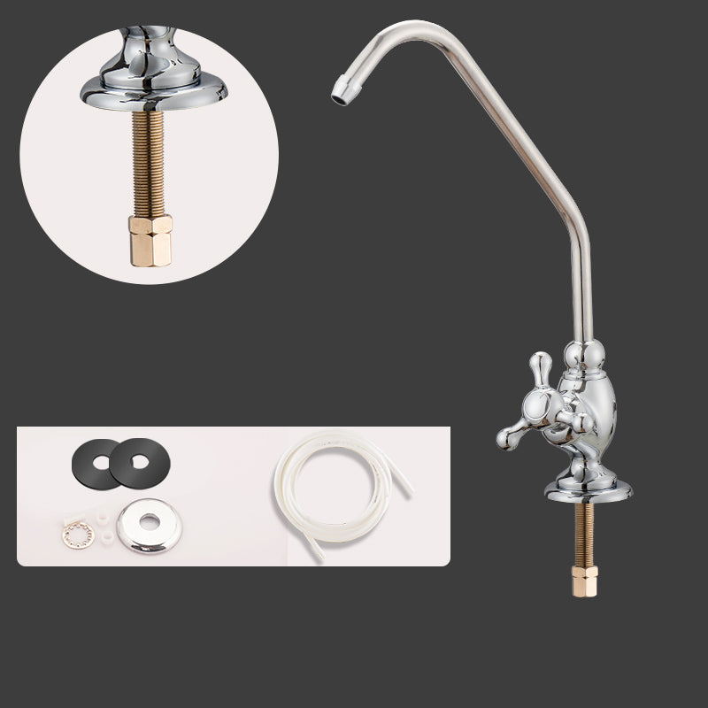 Modern Style Standard Kitchen Faucet Gooseneck 1-Hole Standard Kitchen Faucet Copper Nickel Clearhalo 'Home Improvement' 'home_improvement' 'home_improvement_kitchen_faucets' 'Kitchen Faucets' 'Kitchen Remodel & Kitchen Fixtures' 'Kitchen Sinks & Faucet Components' 'kitchen_faucets' 7354825