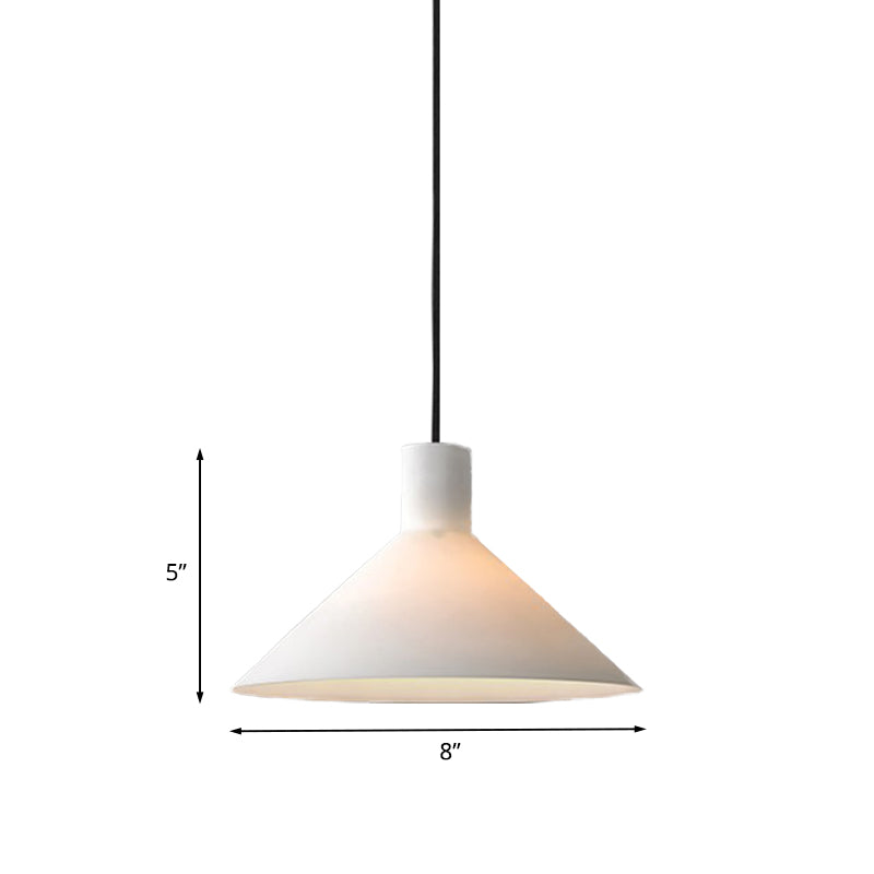 Wide Flare Hanging Light Kit Minimalist White Glass 1-Head Black Pendant Ceiling Lamp Clearhalo 'Ceiling Lights' 'Glass shade' 'Glass' 'Modern Pendants' 'Modern' 'Pendant Lights' 'Pendants' Lighting' 735488