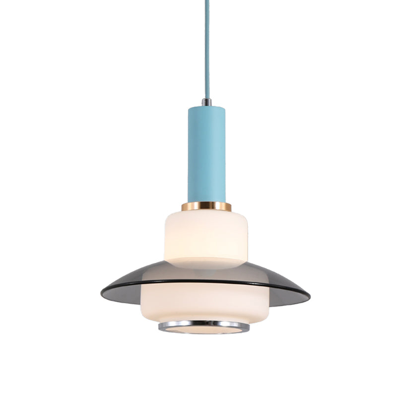 Macaron Gourd Pendant Lighting Opal Glass 1 Head Dining Room Ceiling Suspension Lamp in Pink/Light Blue/Gold Clearhalo 'Ceiling Lights' 'Glass shade' 'Glass' 'Modern Pendants' 'Modern' 'Pendant Lights' 'Pendants' Lighting' 735528