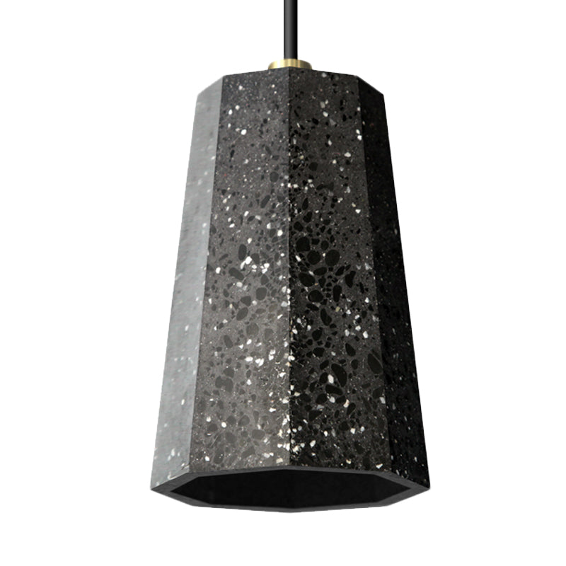 Polygon Restaurant Ceiling Pendant Light Terrazzo 1 Head Nordic Hanging Lamp Kit in Black/Red/Green Clearhalo 'Ceiling Lights' 'Modern Pendants' 'Modern' 'Pendant Lights' 'Pendants' Lighting' 735571