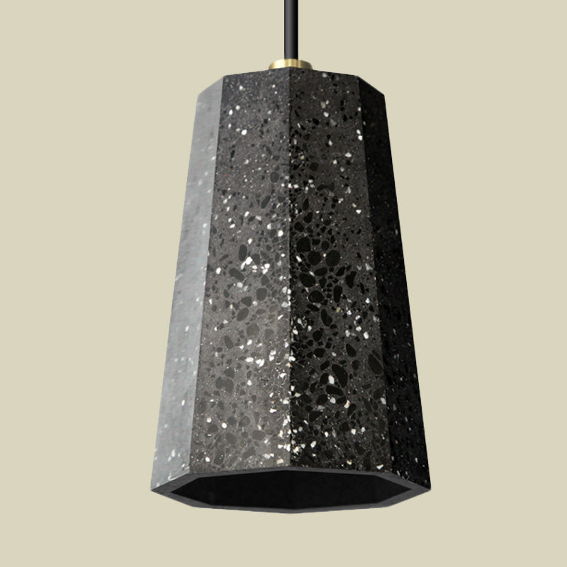 Polygon Restaurant Ceiling Pendant Light Terrazzo 1 Head Nordic Hanging Lamp Kit in Black/Red/Green Clearhalo 'Ceiling Lights' 'Modern Pendants' 'Modern' 'Pendant Lights' 'Pendants' Lighting' 735572