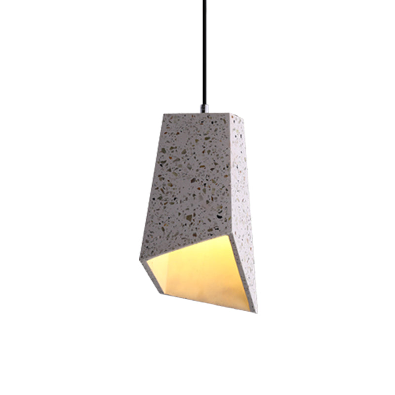 Geometric Hanging Light Fixture Nordic Terrazzo 1 Head White/Black/Red Ceiling Pendant Lamp for Coffee Shop Clearhalo 'Ceiling Lights' 'Modern Pendants' 'Modern' 'Pendant Lights' 'Pendants' Lighting' 735606