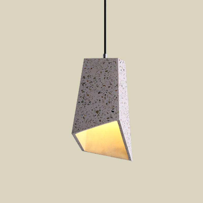 Geometric Hanging Light Fixture Nordic Terrazzo 1 Head White/Black/Red Ceiling Pendant Lamp for Coffee Shop Clearhalo 'Ceiling Lights' 'Modern Pendants' 'Modern' 'Pendant Lights' 'Pendants' Lighting' 735607