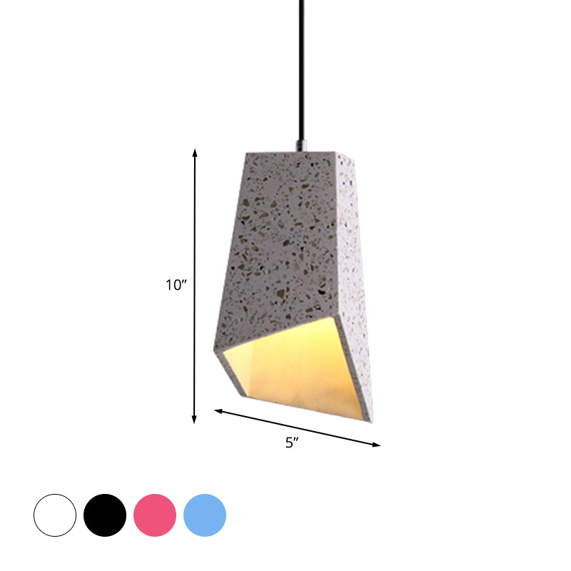 Geometric Hanging Light Fixture Nordic Terrazzo 1 Head White/Black/Red Ceiling Pendant Lamp for Coffee Shop Clearhalo 'Ceiling Lights' 'Modern Pendants' 'Modern' 'Pendant Lights' 'Pendants' Lighting' 735608