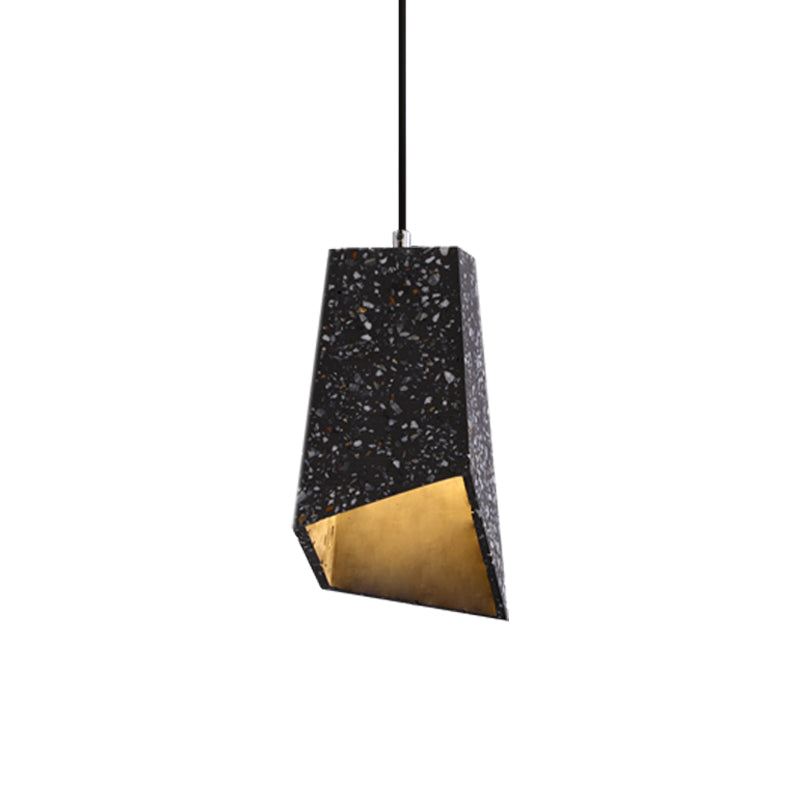 Geometric Hanging Light Fixture Nordic Terrazzo 1 Head White/Black/Red Ceiling Pendant Lamp for Coffee Shop Clearhalo 'Ceiling Lights' 'Modern Pendants' 'Modern' 'Pendant Lights' 'Pendants' Lighting' 735611