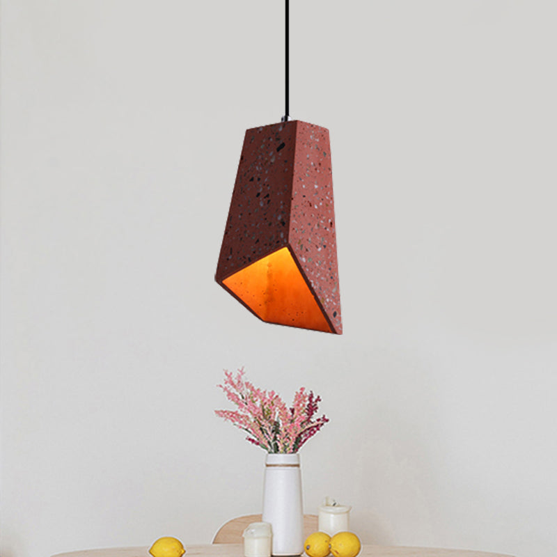 Geometric Hanging Light Fixture Nordic Terrazzo 1 Head White/Black/Red Ceiling Pendant Lamp for Coffee Shop Clearhalo 'Ceiling Lights' 'Modern Pendants' 'Modern' 'Pendant Lights' 'Pendants' Lighting' 735613