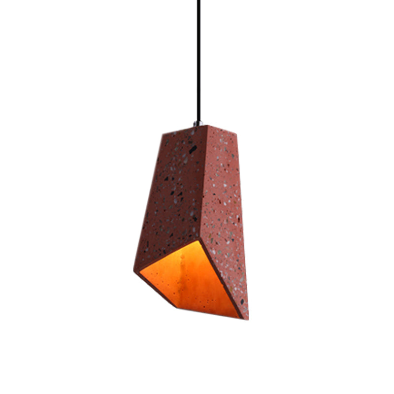 Geometric Hanging Light Fixture Nordic Terrazzo 1 Head White/Black/Red Ceiling Pendant Lamp for Coffee Shop Clearhalo 'Ceiling Lights' 'Modern Pendants' 'Modern' 'Pendant Lights' 'Pendants' Lighting' 735614