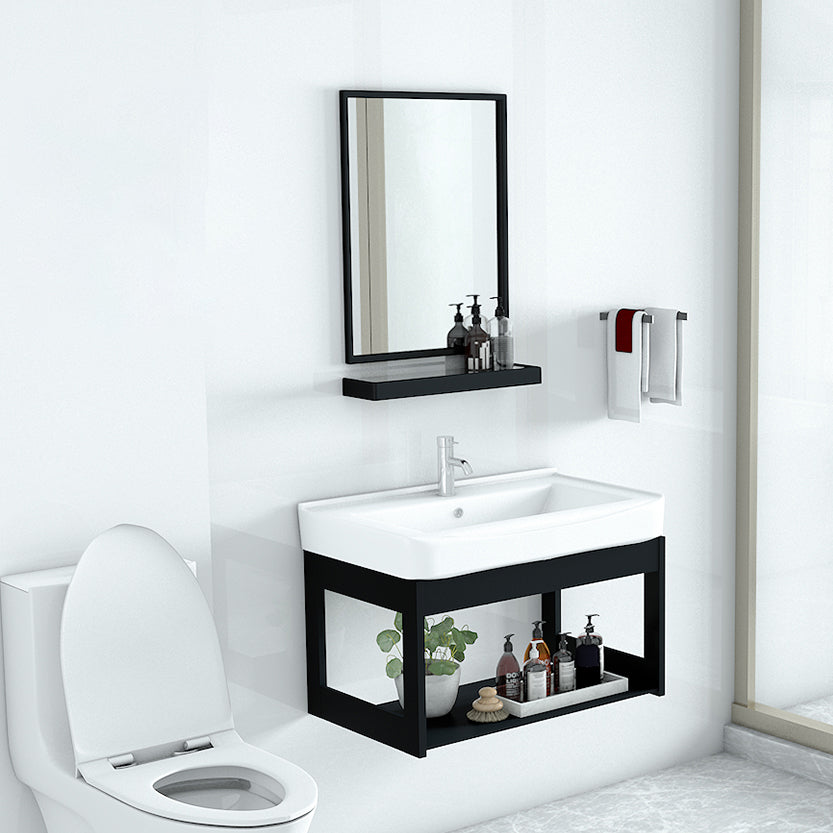 Modern Bathroom Vanity Set Wall Mount Single-Sink Bathroom Sink Vanity Clearhalo 'Bathroom Remodel & Bathroom Fixtures' 'Bathroom Vanities' 'bathroom_vanities' 'Home Improvement' 'home_improvement' 'home_improvement_bathroom_vanities' 7356760