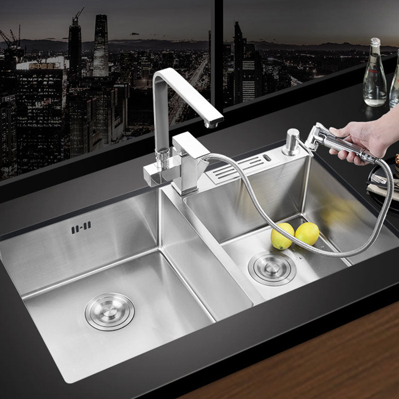 Modern Kitchen Bar Sink Stainless Steel with Basket Strainer Kitchen Sink Clearhalo 'Home Improvement' 'home_improvement' 'home_improvement_kitchen_sinks' 'Kitchen Remodel & Kitchen Fixtures' 'Kitchen Sinks & Faucet Components' 'Kitchen Sinks' 'kitchen_sinks' 7357334