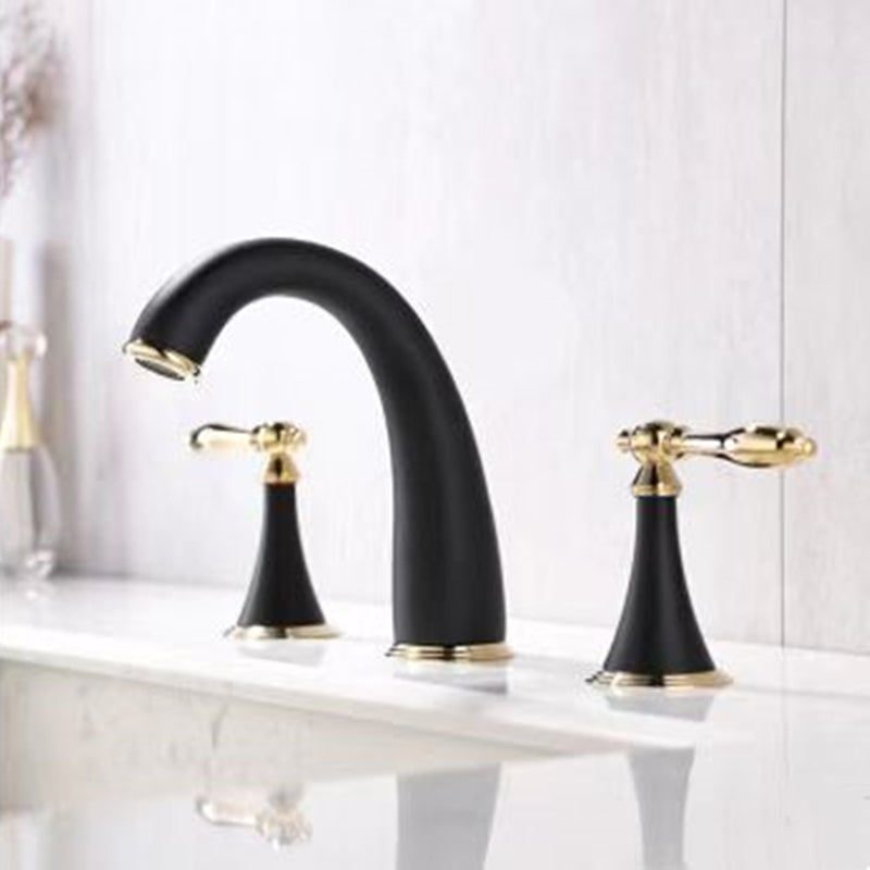 Deck Mounted Bathroom Faucet Modern Low Arc Roman Tub Faucet Trim Matte Black Clearhalo 'Bathroom Remodel & Bathroom Fixtures' 'Bathtub Faucets' 'bathtub_faucets' 'Home Improvement' 'home_improvement' 'home_improvement_bathtub_faucets' 7357417