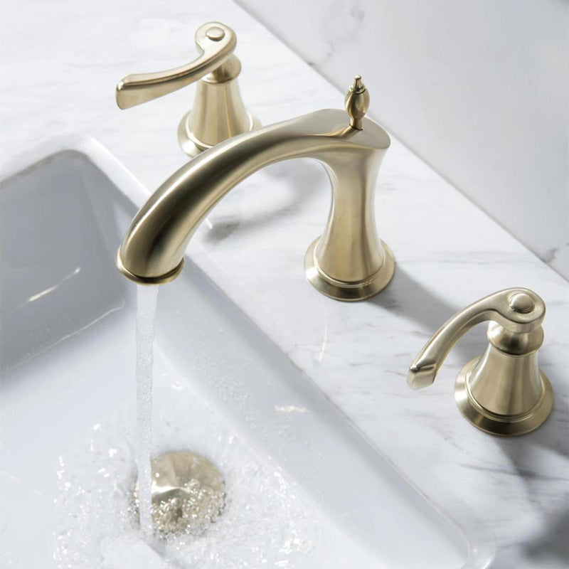 Deck Mounted Bathroom Faucet Modern Low Arc Roman Tub Faucet Trim Clearhalo 'Bathroom Remodel & Bathroom Fixtures' 'Bathtub Faucets' 'bathtub_faucets' 'Home Improvement' 'home_improvement' 'home_improvement_bathtub_faucets' 7357418