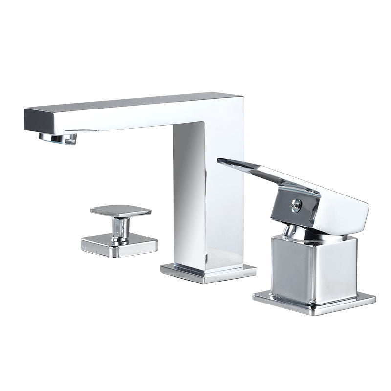 Contemporary Bath Faucet Trim Deck Mounted Low Arc Bathroom Faucet Drainer Not Included Clearhalo 'Bathroom Remodel & Bathroom Fixtures' 'Bathtub Faucets' 'bathtub_faucets' 'Home Improvement' 'home_improvement' 'home_improvement_bathtub_faucets' 7357429