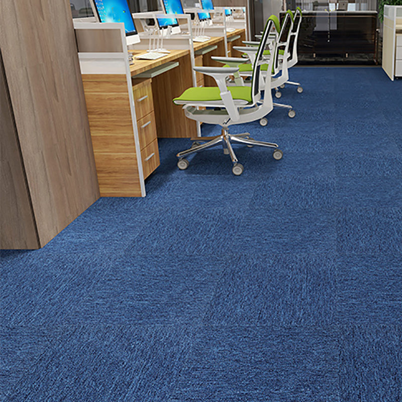 Modern Carpet Tiles Level Loop Adhesive Tabs Fade Resistant Tiles and Carpet Blue 4-Piece Set Asphalt Clearhalo 'Carpet Tiles & Carpet Squares' 'carpet_tiles_carpet_squares' 'Flooring 'Home Improvement' 'home_improvement' 'home_improvement_carpet_tiles_carpet_squares' Walls and Ceiling' 7357508