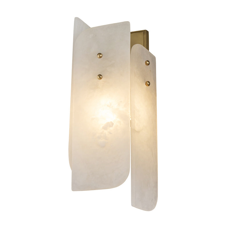 Rectangle Panel Sconce Lighting Modenrist Marble 1-Light Corner Wall Lamp Fixture in White Clearhalo 'Modern wall lights' 'Modern' 'Wall Lamps & Sconces' 'Wall Lights' Lighting' 735762