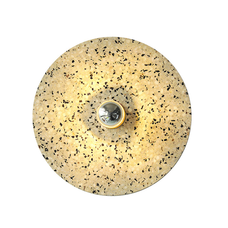 Terrazzo Plate Wall Mount Light Designer Style 1-Bulb Beige/Lake Blue Wall Lamp Sconce for Corridor Clearhalo 'Modern wall lights' 'Modern' 'Wall Lamps & Sconces' 'Wall Lights' Lighting' 735766