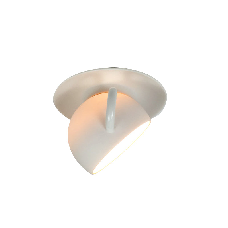 Ceramics Coffee Cup Flush Lighting Macaron 1 Light Rotatable LED Flush Mount Ceiling Lamp in White/Grey/Blue Clearhalo 'Ceiling Lights' 'Close To Ceiling Lights' 'Close to ceiling' 'Flush mount' Lighting' 735778