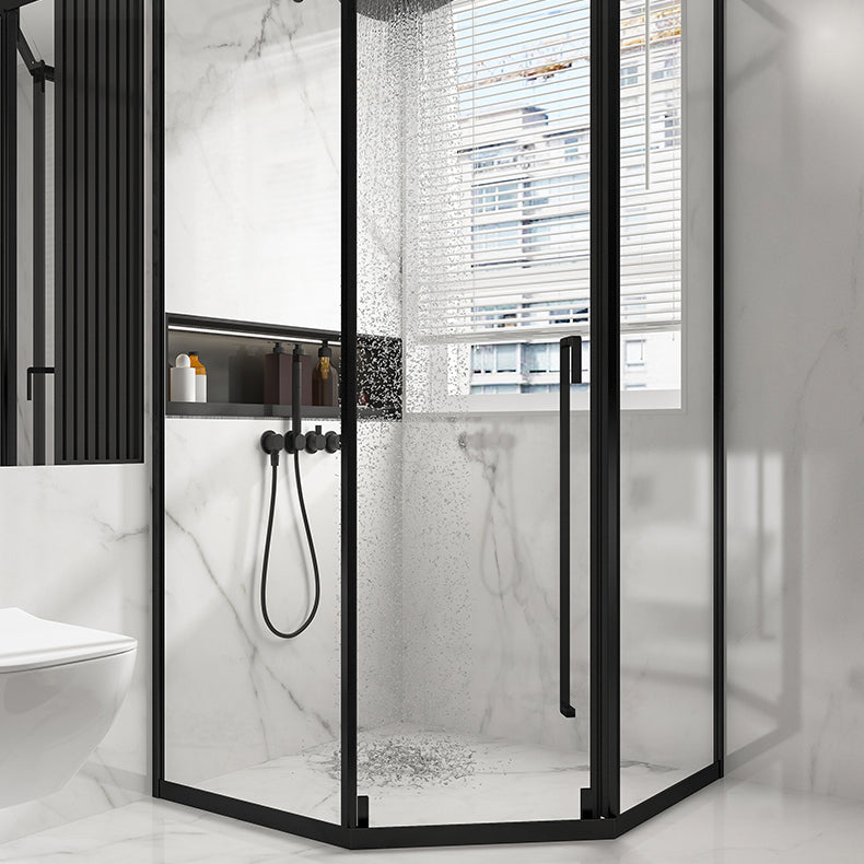 Transparent Shower Bath Door Scratch Resistant Satin Black Shower Doors Clearhalo 'Bathroom Remodel & Bathroom Fixtures' 'Home Improvement' 'home_improvement' 'home_improvement_shower_tub_doors' 'Shower and Tub Doors' 'shower_tub_doors' 'Showers & Bathtubs' 7358068