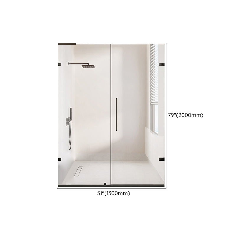 Laminated Glass Shower Bath Door Frameless Hinged Clear Shower Door Clearhalo 'Bathroom Remodel & Bathroom Fixtures' 'Home Improvement' 'home_improvement' 'home_improvement_shower_tub_doors' 'Shower and Tub Doors' 'shower_tub_doors' 'Showers & Bathtubs' 7358107