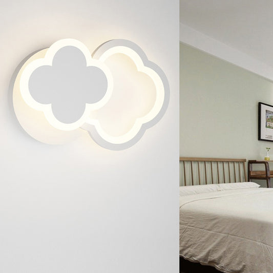 White Acrylic Wall Mount Light Modern Integrated Led Indoor Wall Lighting for Kids Clearhalo 'Wall Lamps & Sconces' 'Wall Lights' Lighting' 73589