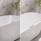 Antique Finish Soaking Bathtub Modern Back to Wall Oval Bath Tub Clearhalo 'Bathroom Remodel & Bathroom Fixtures' 'Bathtubs' 'Home Improvement' 'home_improvement' 'home_improvement_bathtubs' 'Showers & Bathtubs' 7359901