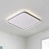 Acrylic Squared Ceiling Mounted Light Simple 16"/19.5" Wide LED Flush Lamp Fixture in Grey, White/Warm Light Grey Clearhalo 'Ceiling Lights' 'Close To Ceiling Lights' 'Close to ceiling' 'Flush mount' Lighting' 736009