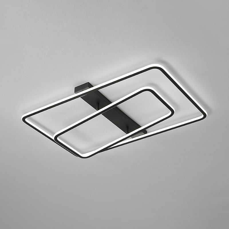 Rectangle Frame Acrylic Flush Light Fixture Simple LED Black Flush Mounted Lamp in Warm/White Light Clearhalo 'Ceiling Lights' 'Close To Ceiling Lights' 'Close to ceiling' 'Flush mount' Lighting' 736038