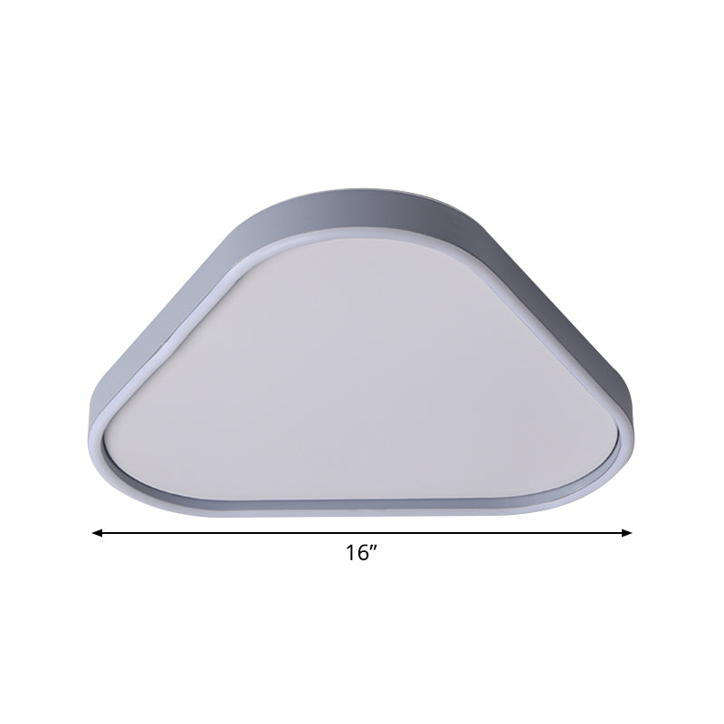 16"/19.5" W Triangle Bedroom Flush Light Fixture Acrylic LED Modern Ceiling Mounted Lamp in Grey, Warm/White Light Clearhalo 'Ceiling Lights' 'Close To Ceiling Lights' 'Close to ceiling' 'Flush mount' Lighting' 736048