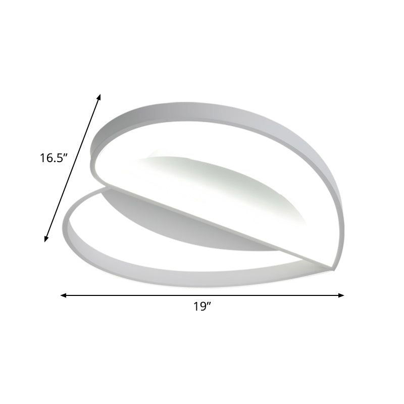 Splicing Heart Shape Flushmount Simple Acrylic LED White Flush Mounted Light for Bedroom, 19"/21" Wide Clearhalo 'Ceiling Lights' 'Close To Ceiling Lights' 'Close to ceiling' 'Flush mount' Lighting' 736053