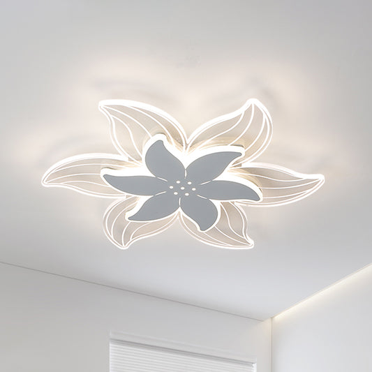 Starfish Acrylic Ceiling Flush Mount Modernist LED White Flushmount Lighting in Warm/White Light, 16.5"/20.5" W White Clearhalo 'Ceiling Lights' 'Close To Ceiling Lights' 'Close to ceiling' 'Flush mount' Lighting' 736064