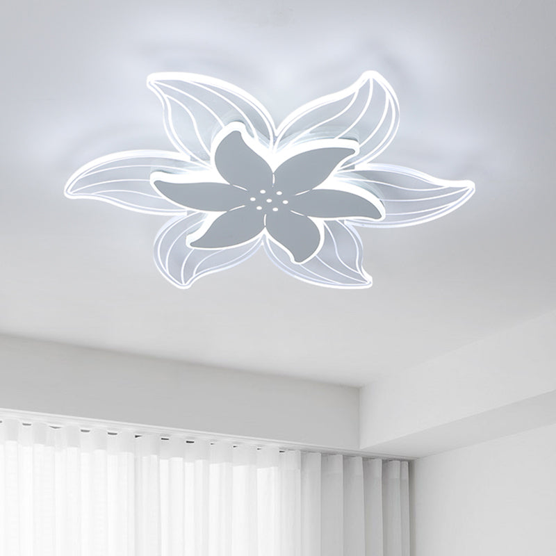 Starfish Acrylic Ceiling Flush Mount Modernist LED White Flushmount Lighting in Warm/White Light, 16.5"/20.5" W Clearhalo 'Ceiling Lights' 'Close To Ceiling Lights' 'Close to ceiling' 'Flush mount' Lighting' 736065