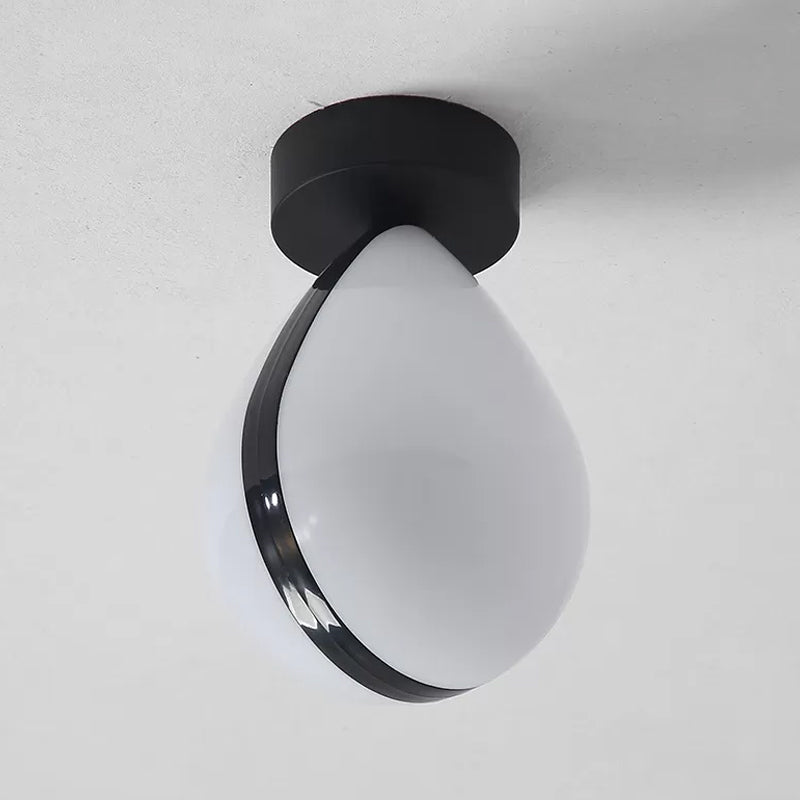 Waterdrop Acrylic Flush Light Fixture Simple LED White-Black Flush Mount Ceiling Lamp in Warm/White Light for Corridor Clearhalo 'Ceiling Lights' 'Close To Ceiling Lights' 'Close to ceiling' 'Flush mount' Lighting' 736080