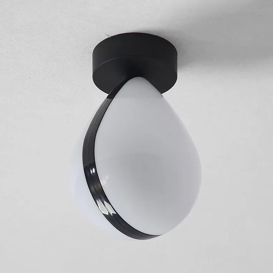 Waterdrop Acrylic Flush Light Fixture Simple LED White-Black Flush Mount Ceiling Lamp in Warm/White Light for Corridor Clearhalo 'Ceiling Lights' 'Close To Ceiling Lights' 'Close to ceiling' 'Flush mount' Lighting' 736080