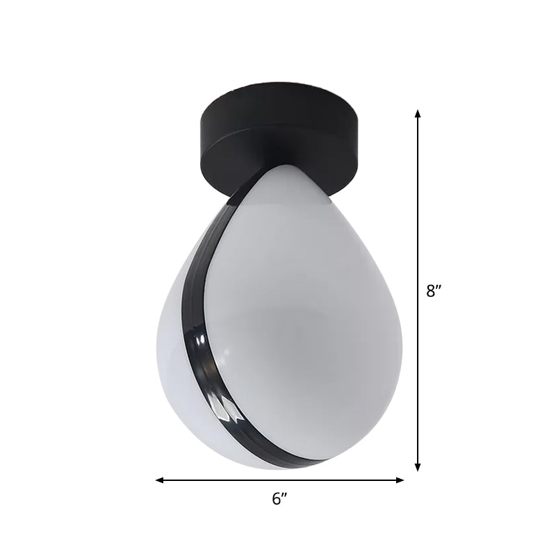 Waterdrop Acrylic Flush Light Fixture Simple LED White-Black Flush Mount Ceiling Lamp in Warm/White Light for Corridor Clearhalo 'Ceiling Lights' 'Close To Ceiling Lights' 'Close to ceiling' 'Flush mount' Lighting' 736081