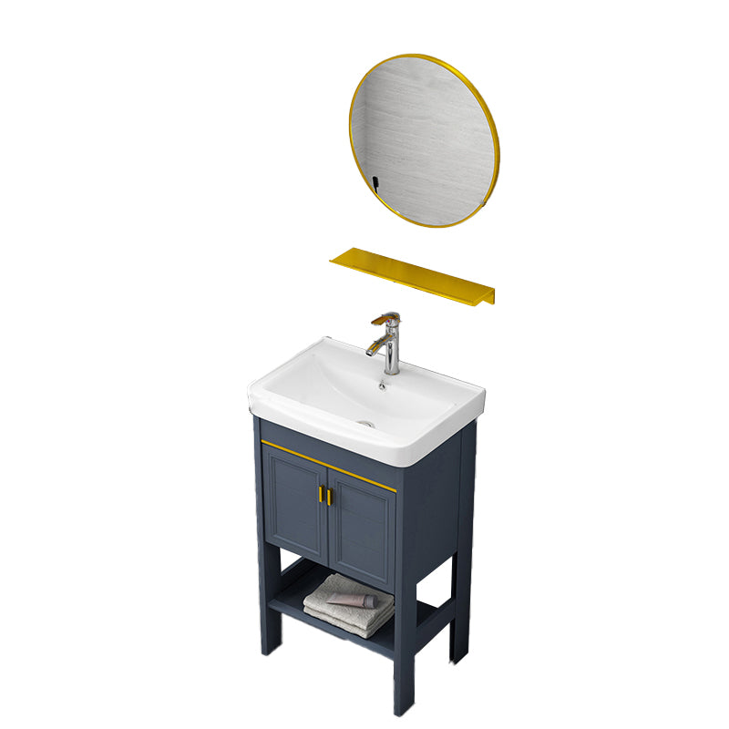 Glam Bathroom Sink Vanity Freestanding Single-Sink Bathroom Vanity Set Vanity & Faucet & Mirrors 20"L x 14"W x 33"H Clearhalo 'Bathroom Remodel & Bathroom Fixtures' 'Bathroom Vanities' 'bathroom_vanities' 'Home Improvement' 'home_improvement' 'home_improvement_bathroom_vanities' 7360885