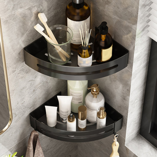 Metal Silver Bathroom Accessory Set Modern 1/2/3 - Piece Bath Shelf Anti-rust Clearhalo 'Bathroom Hardware Sets' 'Bathroom Hardware' 'Bathroom Remodel & Bathroom Fixtures' 'bathroom_hardware_sets' 'Home Improvement' 'home_improvement' 'home_improvement_bathroom_hardware_sets' 7361008