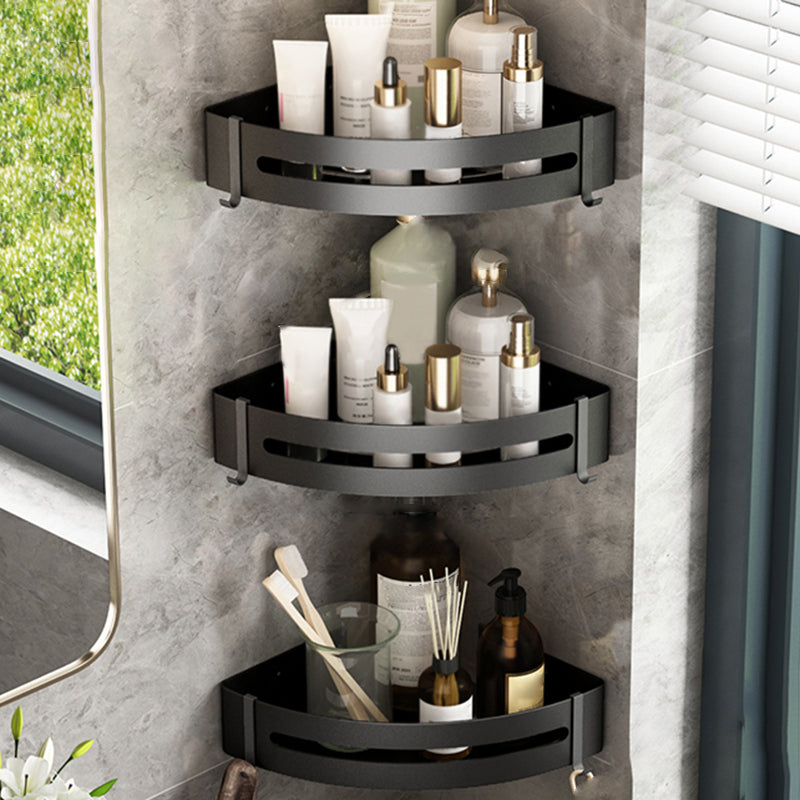 Silver Bathroom Accessory Set Modern Anti-rust 1/2/3 - Piece Bath Shelf -  Clearhalo