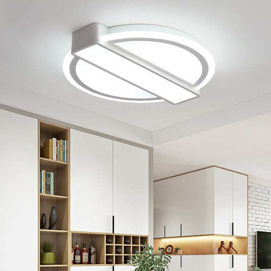 Simple LED Flushmount White Round and Rectangle Ceiling Mounted Light with Acrylic Shade White Clearhalo 'Ceiling Lights' 'Close To Ceiling Lights' 'Close to ceiling' 'Flush mount' Lighting' 736101