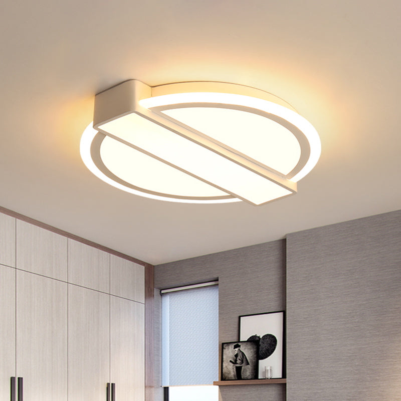 Simple LED Flushmount White Round and Rectangle Ceiling Mounted Light with Acrylic Shade Clearhalo 'Ceiling Lights' 'Close To Ceiling Lights' 'Close to ceiling' 'Flush mount' Lighting' 736102