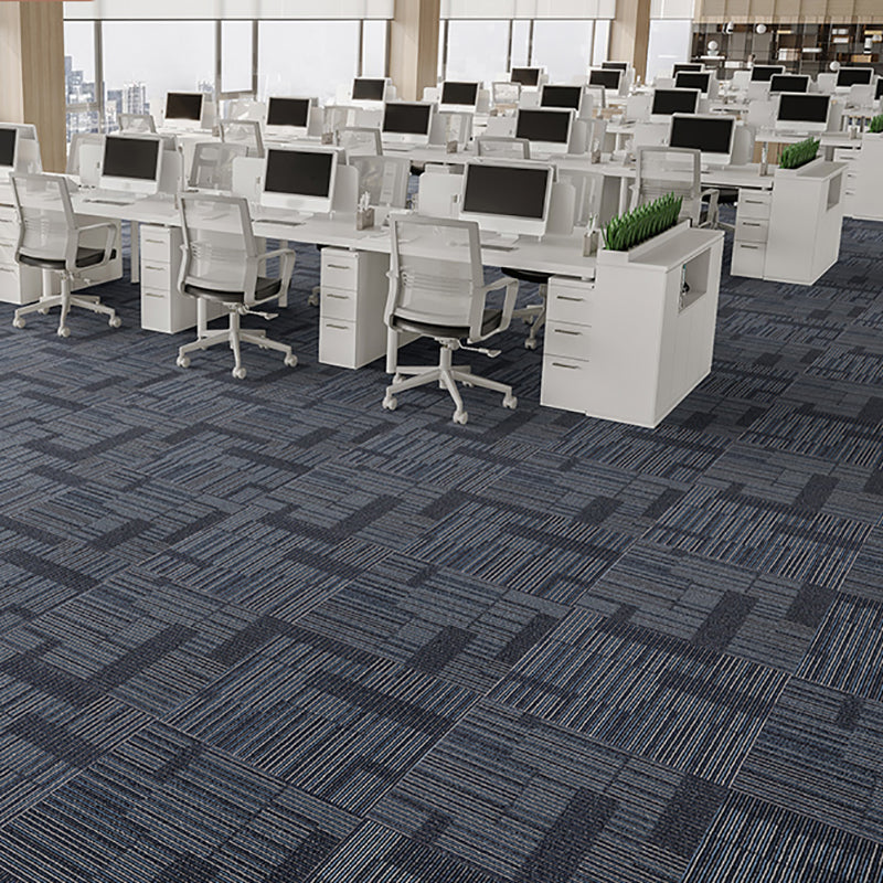 Modern Carpet Tiles Level Loop Glue Down Fire Resistant Carpet Floor Tile Ocean Blue 40-Piece Set Clearhalo 'Carpet Tiles & Carpet Squares' 'carpet_tiles_carpet_squares' 'Flooring 'Home Improvement' 'home_improvement' 'home_improvement_carpet_tiles_carpet_squares' Walls and Ceiling' 7361934