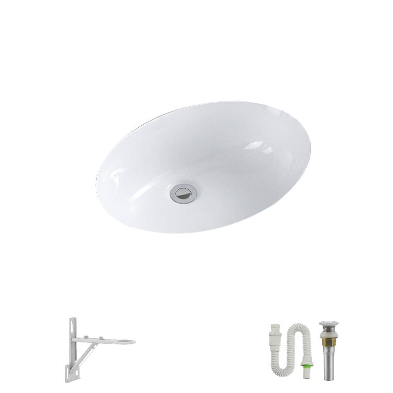 Modern Undermount Vanity Sink Porcelain Shut-Off Valve Included Bathroom Sink 22"L x 16.9"W x 7.9"H Sink Clearhalo 'Bathroom Remodel & Bathroom Fixtures' 'Bathroom Sinks & Faucet Components' 'Bathroom Sinks' 'bathroom_sink' 'Home Improvement' 'home_improvement' 'home_improvement_bathroom_sink' 7362466