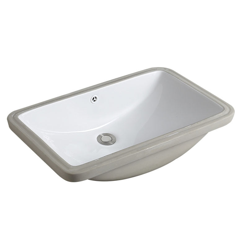 Modern Undermount Vanity Sink Porcelain Shut-Off Valve Included Bathroom Sink Clearhalo 'Bathroom Remodel & Bathroom Fixtures' 'Bathroom Sinks & Faucet Components' 'Bathroom Sinks' 'bathroom_sink' 'Home Improvement' 'home_improvement' 'home_improvement_bathroom_sink' 7362470