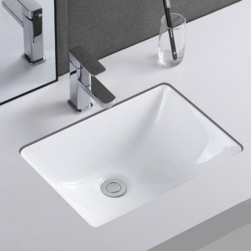 Modern Undermount Vanity Sink Porcelain Shut-Off Valve Included Bathroom Sink Clearhalo 'Bathroom Remodel & Bathroom Fixtures' 'Bathroom Sinks & Faucet Components' 'Bathroom Sinks' 'bathroom_sink' 'Home Improvement' 'home_improvement' 'home_improvement_bathroom_sink' 7362474