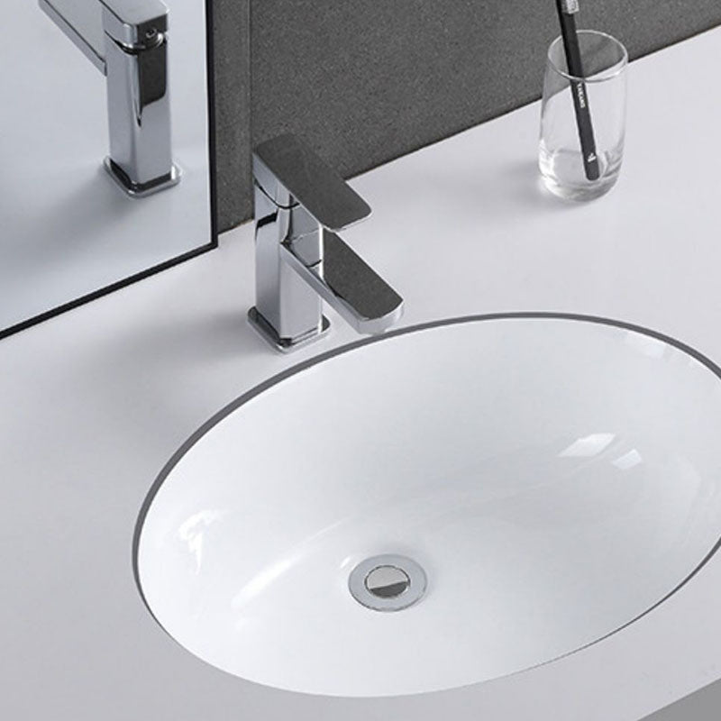 Modern Undermount Vanity Sink Porcelain Shut-Off Valve Included Bathroom Sink Clearhalo 'Bathroom Remodel & Bathroom Fixtures' 'Bathroom Sinks & Faucet Components' 'Bathroom Sinks' 'bathroom_sink' 'Home Improvement' 'home_improvement' 'home_improvement_bathroom_sink' 7362477