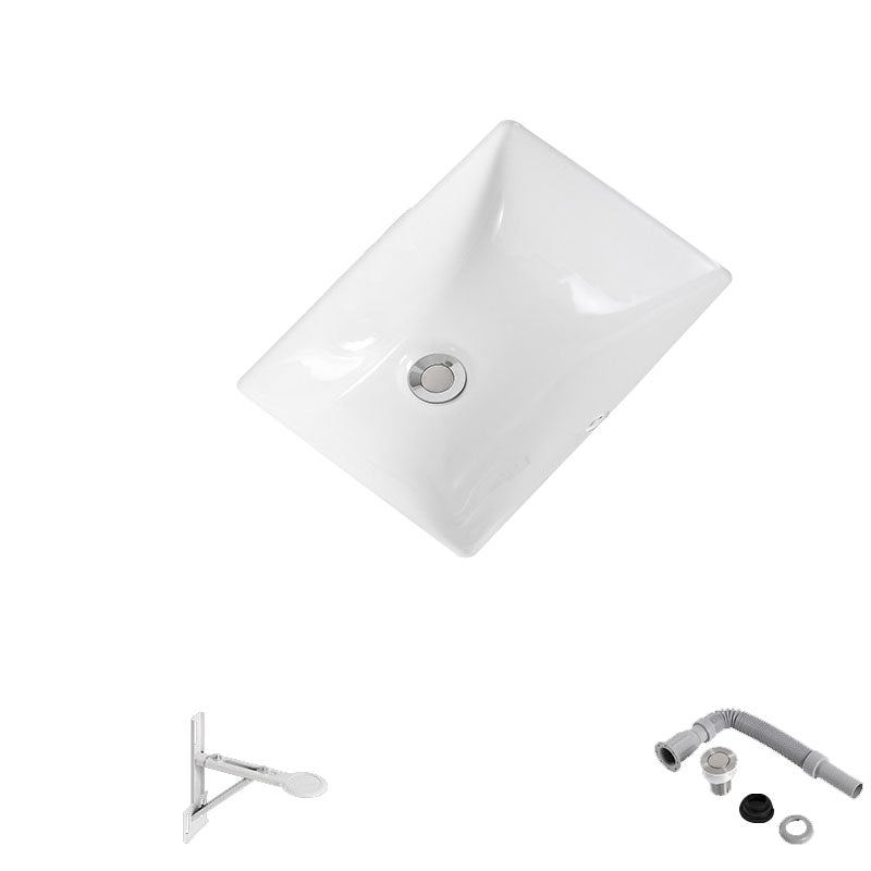 Modern Undermount Vanity Sink Porcelain Shut-Off Valve Included Bathroom Sink 18"L x 13"W x 7"H Sink Clearhalo 'Bathroom Remodel & Bathroom Fixtures' 'Bathroom Sinks & Faucet Components' 'Bathroom Sinks' 'bathroom_sink' 'Home Improvement' 'home_improvement' 'home_improvement_bathroom_sink' 7362478